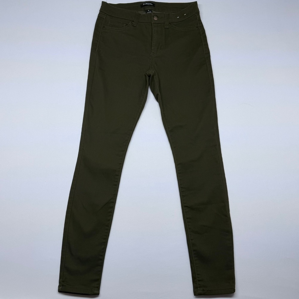 D.jeans Womens Skinny Pants Olive Green Stretch Cotton Repreve Size 6 Mid Rise